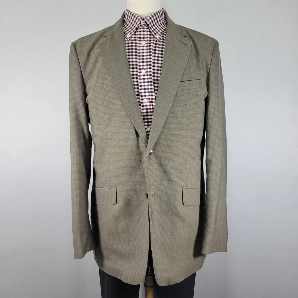 Banana Republic Men's Sport Coat Jacket‎ Two Button Olive Brown Light Weight 44L